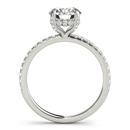 1.00-2.00 CT Hidden Halo Engagement Ring, Round Cut, Lab Grown Diamond, 14K Gold, IGI Certified
