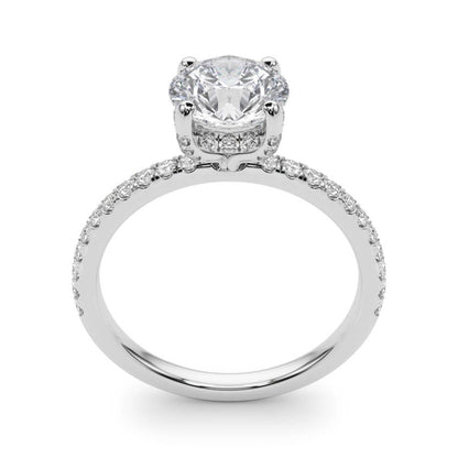 1.00-2.00 CT Hidden Halo Engagement Ring, Round Cut, Lab Grown Diamond, 14K Gold, IGI Certified