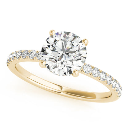 1-2 CT Round Cut Lab-Grown Diamond Hidden Halo Engagement Ring, 14K White Gold, IGI Certified