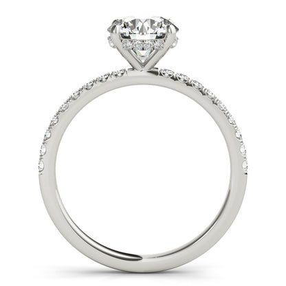 1-2 CT Round Cut Lab Grown Diamond, Hidden Halo Engagement Ring, 14K Gold, IGI Certified