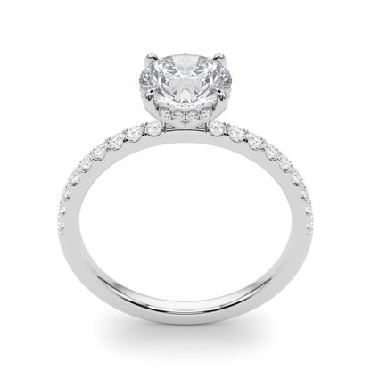 1-2 CT Round Cut Lab Grown Diamond, Hidden Halo Engagement Ring, 14K Gold, IGI Certified