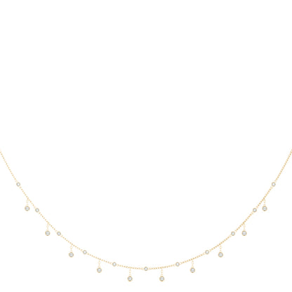 0.75/1.30 CTW Lab Diamond Bezel Set Link Necklace for Women, 14K Gold