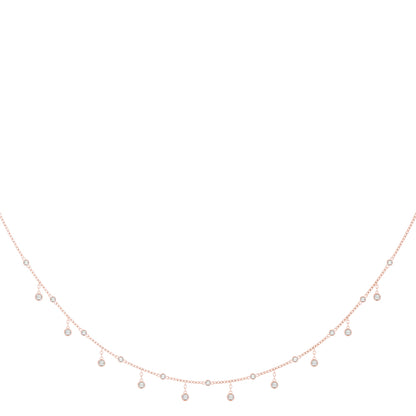 0.75/1.30 CTW Lab Diamond Bezel Set Link Necklace for Women, 14K Gold