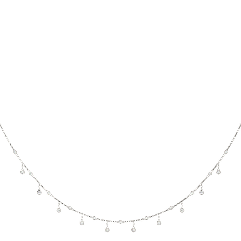 0.75/1.30 CTW Lab Diamond Bezel Set Link Necklace for Women, 14K Gold