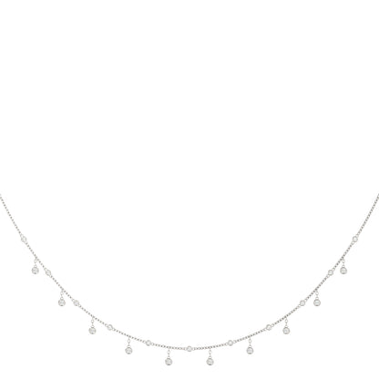 0.75/1.30 CTW Lab Diamond Bezel Set Link Necklace for Women, 14K Gold