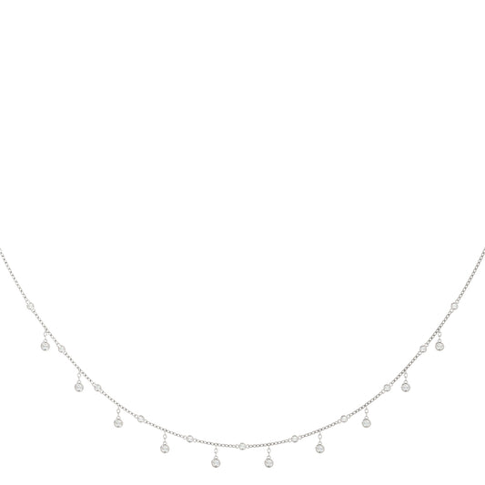 0.75/1.30 CTW Lab Diamond Bezel Set Link Necklace for Women, 14K Gold