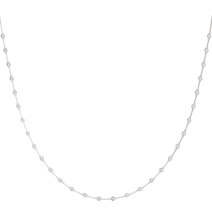 1.20–2.50 CTW Lab Grown Diamond Bezel Set Station Necklace, 14K Gold