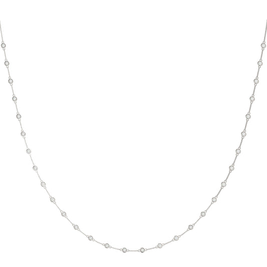 1.20–2.50 CTW Lab Grown Diamond Bezel Set Station Necklace, 14K Gold