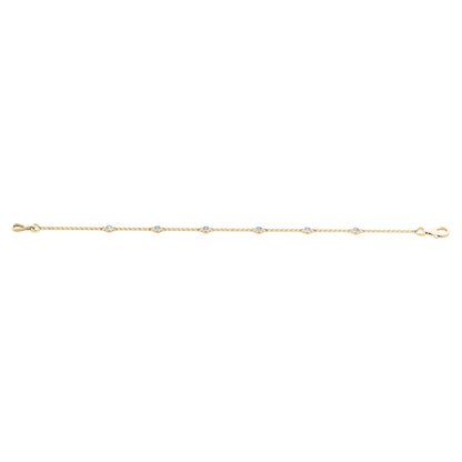 0.10–0.30 CTW Single Row Lab Grown Diamond Chain Bracelet, 14K Gold in White, Yellow or Rose Gold
