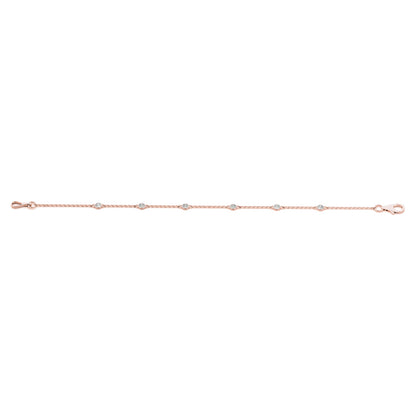 0.10–0.30 CTW Single Row Lab Grown Diamond Chain Bracelet, 14K Gold in White, Yellow or Rose Gold