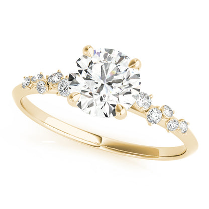 1.00-2.00 CT Round Cut Lab Grown Diamond Scattered Diamond Engagement Ring, 14K Gold, IGI Certified