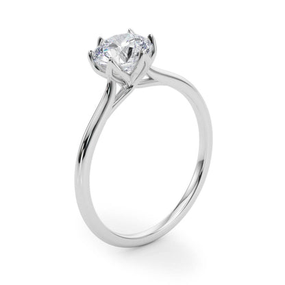 1-2 CT Round Cut, Lab Grown Diamond Solitaire Promise Ring 14K White Gold, IGI Certified