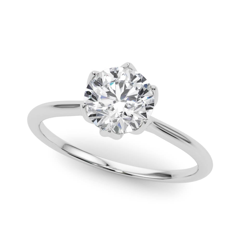1-2 CT Round Cut, Lab Grown Diamond Solitaire Promise Ring 14K White Gold, IGI Certified