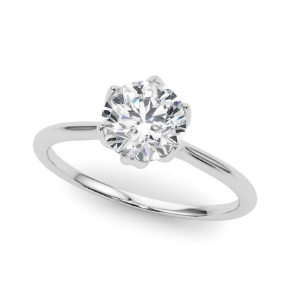 1-2 CT Round Cut, Lab Grown Diamond Solitaire Promise Ring 14K White Gold, IGI Certified