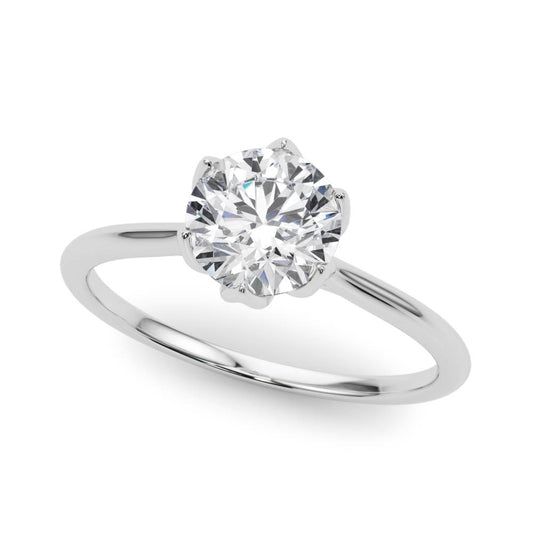 1-2 CT Round Cut, Lab Grown Diamond Solitaire Promise Ring 14K White Gold, IGI Certified