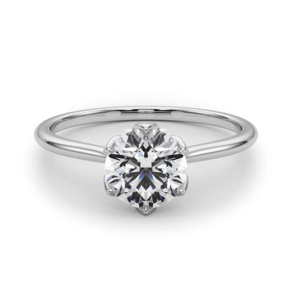 1-2 CT Round Cut, Lab Grown Diamond Solitaire Promise Ring 14K White Gold, IGI Certified