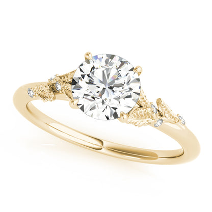 1.0-2.0 CT Round Diamond Nature Inspired Ring in 14K White, Yellow or Rose Gold, IGI Certified