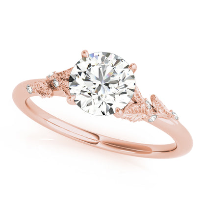 1.0-2.0 CT Round Diamond Nature Inspired Ring in 14K White, Yellow or Rose Gold, IGI Certified