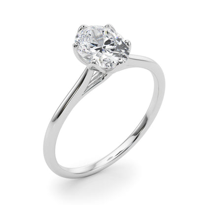 1.00-2.00 CT Oval Lab Grown Diamond Tulip Solitaire Engagement Ring, 14K Gold, IGI Certified