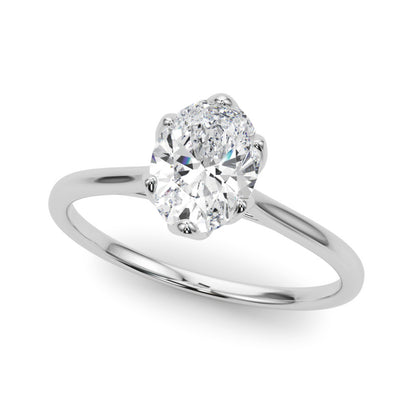 1.00-2.00 CT Oval Lab Grown Diamond Tulip Solitaire Engagement Ring, 14K Gold, IGI Certified