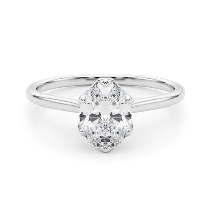 1.00-2.00 CT Oval Lab Grown Diamond Tulip Solitaire Engagement Ring, 14K Gold, IGI Certified