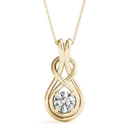 1/10–1/2 CTW Lab Grown Diamond Infinity Love Knot Pendant for Women, 14K in White, Yellow or Rose Gold