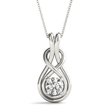 1/10–1/2 CTW Lab Grown Diamond Infinity Love Knot Pendant for Women, 14K in White, Yellow or Rose Gold