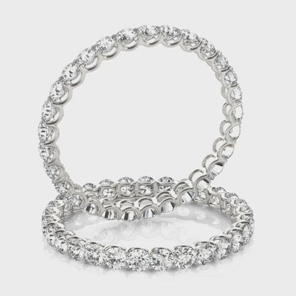 0.07-0.33 CT Round Lab Grown Diamond, U-Prong Eternity Wedding Band for Women, 14K Gold, IGI Certified