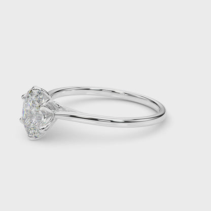 1.00-2.00 CT Oval Lab Grown Diamond Tulip Solitaire Engagement Ring, 14K Gold, IGI Certified